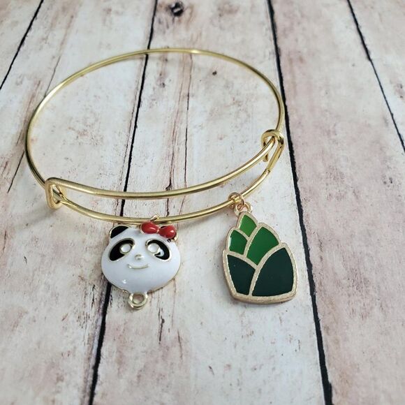 Gold Panda Bracelet, Zoologist Gift - Picture 2 of 11